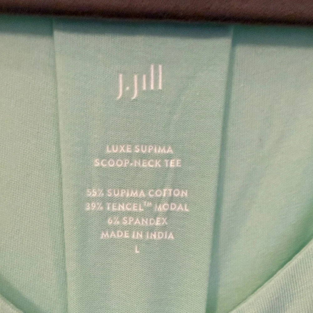 J. Jill Mint Green Short Sleeve Scoop Neck Tee - Picture 2 of 7